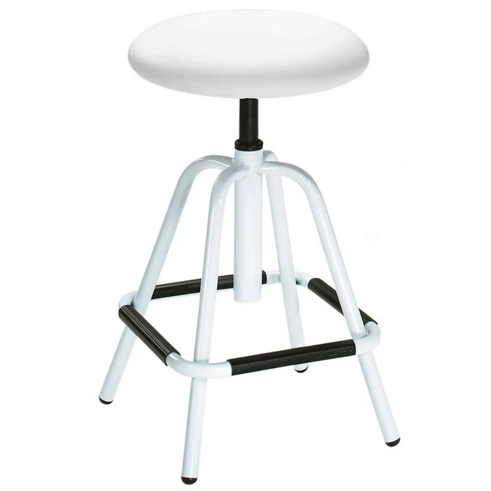 Wohnen Bürostühle*Drehbarer Arbeitshocker in Weiß mit Schwarz - Zengos