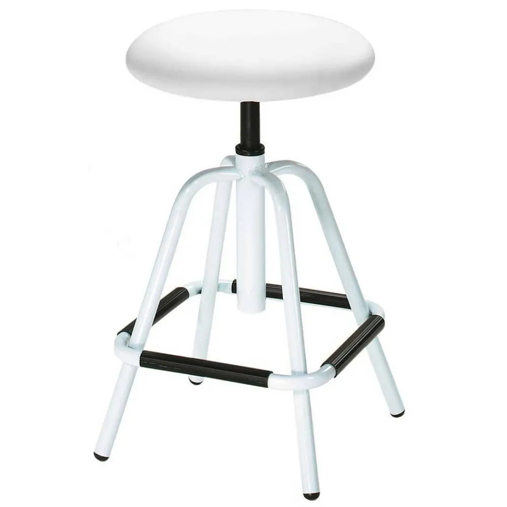 Wohnen Bürostühle*Drehbarer Arbeitshocker in Weiß mit Schwarz - Zengos