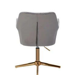 Wohnen Bürostühle*Drehbarer Armlehnenstuhl aus grauem Samt - Iniziola