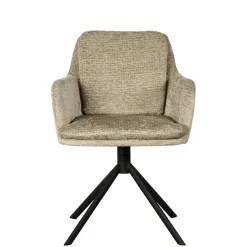 Wohnen Wohnzimmerstühle*Drehbarer Armlehnenstuhl in Beige Samt - Maylon
