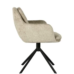 Wohnen Wohnzimmerstühle*Drehbarer Armlehnenstuhl in Beige Samt - Maylon