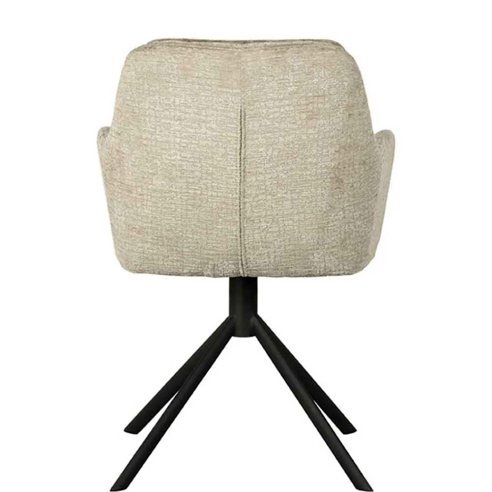 Wohnen Wohnzimmerstühle*Drehbarer Armlehnenstuhl in Beige Samt - Maylon