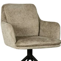 Wohnen Wohnzimmerstühle*Drehbarer Armlehnenstuhl in Beige Samt - Maylon