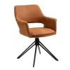 Wohnen Wohnzimmerstühle*Drehbarer Armlehnenstuhl in Cognac Braun - Cabelia (2er Set)