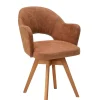 Wohnen Wohnzimmerstühle*Drehbarer Armlehnenstuhl in Cognac Braun - Finallo