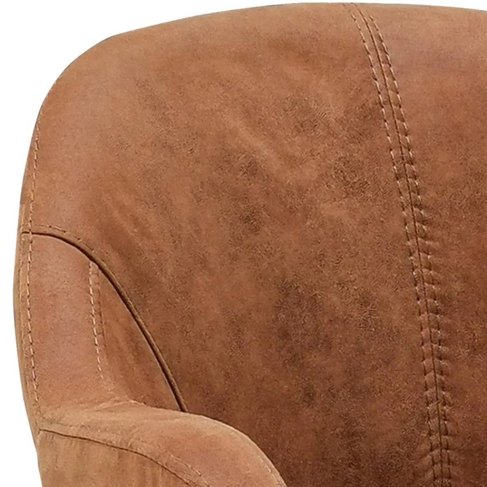 Wohnen Wohnzimmerstühle*Drehbarer Armlehnenstuhl in Cognac Braun - Finallo