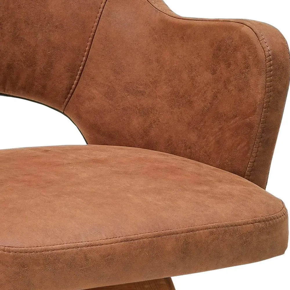 Wohnen Wohnzimmerstühle*Drehbarer Armlehnenstuhl in Cognac Braun - Finallo