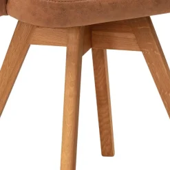 Wohnen Wohnzimmerstühle*Drehbarer Armlehnenstuhl in Cognac Braun - Finallo