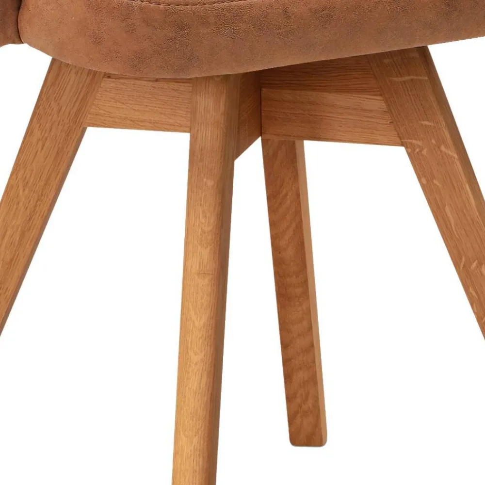 Wohnen Wohnzimmerstühle*Drehbarer Armlehnenstuhl in Cognac Braun - Finallo