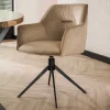 Wohnen Drehbarer Armlehnstuhl in Beige Samt - Vallee (2er Set)