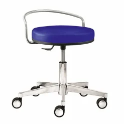 Wohnen Bürostühle*Drehbarer Bürohocker in Blau Kunstleder - Balanza