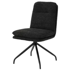 Wohnen Küchenstühle|Esszimmerstühle*Drehbarer Essstuhl in Anthrazit Boucle - Icoleran (2er Set)