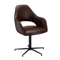 Wohnen Braune Möbel|Retro Möbel*Drehbarer Esstisch Stuhl mit Armlehnen - Viper (2er Set)