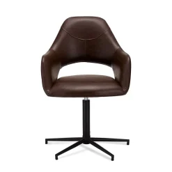 Wohnen Braune Möbel|Retro Möbel*Drehbarer Esstisch Stuhl mit Armlehnen - Viper (2er Set)