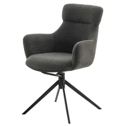 Wohnen Küchenstühle|Esszimmerstühle*Drehbarer Esszimmersessel in Anthrazit - Adhipa (2er Set)