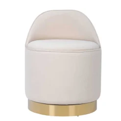 Wohnen Barhocker*Drehbarer Hocker in Cremeweiß Samt - Yaderra