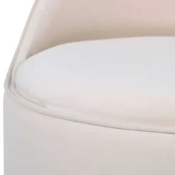 Wohnen Barhocker*Drehbarer Hocker in Cremeweiß Samt - Yaderra