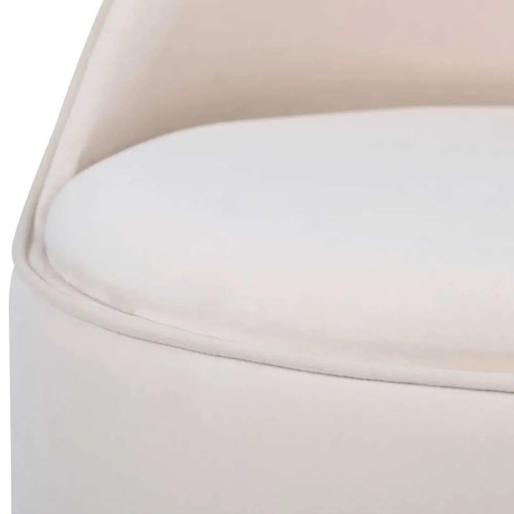 Wohnen Barhocker*Drehbarer Hocker in Cremeweiß Samt - Yaderra