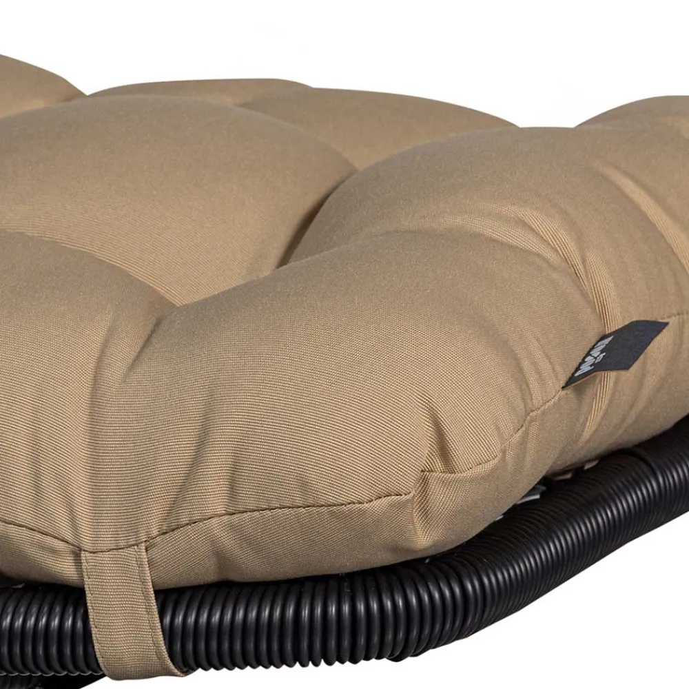 Wohnen Rattanmöbel*Drehbarer Hocker mit Tellerfuß in Schwarz - Zavamanco