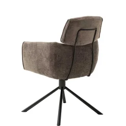 Wohnen Schwarze Möbel|Braune Möbel*Drehbarer Küchenstuhl mit Armlehnen - Ishi (2er Set)