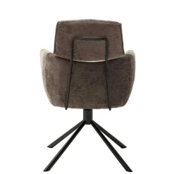 Wohnen Schwarze Möbel|Braune Möbel*Drehbarer Küchenstuhl mit Armlehnen - Ishi (2er Set)