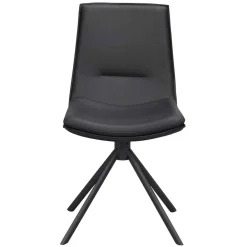 Wohnen Drehbarer Lederstuhl in Schwarz - Partida (2er Set)