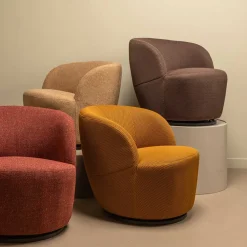 Wohnen Sessel & Hocker*Drehbarer Mesh-Sessel in Ocker - Londey