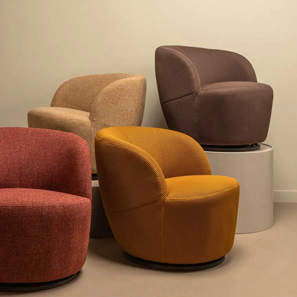 Wohnen Sessel & Hocker*Drehbarer Mesh-Sessel in Ocker - Londey