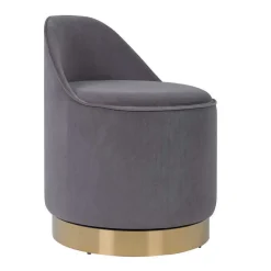 Wohnen Drehbarer Polsterhocker in Grau und Gold - Riety