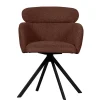Wohnen Braune Möbel|Küchenstühle*Drehbarer Polsterstuhl in Kastanienbraun Stoff - Rajavo (2er Set)