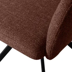 Wohnen Braune Möbel|Küchenstühle*Drehbarer Polsterstuhl in Kastanienbraun Stoff - Rajavo (2er Set)