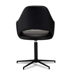 Wohnen Drehbarer Retro Armlehnenstuhl in Schwarz - Lugon (2er Set)