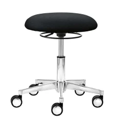 Wohnen Drehbarer Schreibtisch Hocker in Schwarz & Alu - Ruvenz