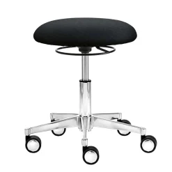 Wohnen Drehbarer Schreibtisch Hocker in Schwarz & Alu - Ruvenz