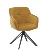 Wohnen Wohnzimmerstühle*Drehbarer Tischsessel in Gold Samt - Bagavano (2er Set)