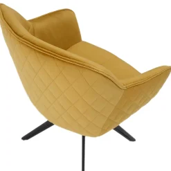 Wohnen Wohnzimmerstühle*Drehbarer Tischsessel in Gold Samt - Bagavano (2er Set)