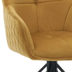 Wohnen Wohnzimmerstühle*Drehbarer Tischsessel in Gold Samt - Bagavano (2er Set)