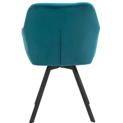 Wohnen Drehbarer Tischsessel in Türkis Samt - Bettyva