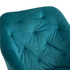 Wohnen Drehbarer Tischsessel in Türkis Samt - Bettyva