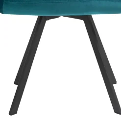 Wohnen Drehbarer Tischsessel in Türkis Samt - Bettyva