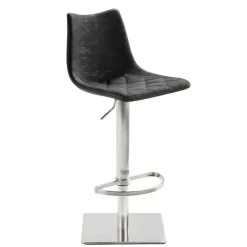 Wohnen Drehbarer Tresenstuhl aus Kunstleder Schwarz - Sanlina