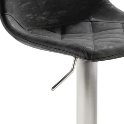 Wohnen Drehbarer Tresenstuhl aus Kunstleder Schwarz - Sanlina