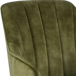 Wohnen Wohnzimmerstühle|Bürostühle*Drehbarer Velours Tischsessel in Oliv Grün - Quintessa (2er Set)