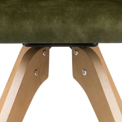 Wohnen Wohnzimmerstühle|Bürostühle*Drehbarer Velours Tischsessel in Oliv Grün - Quintessa (2er Set)