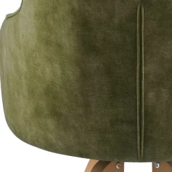 Wohnen Wohnzimmerstühle|Bürostühle*Drehbarer Velours Tischsessel in Oliv Grün - Quintessa (2er Set)