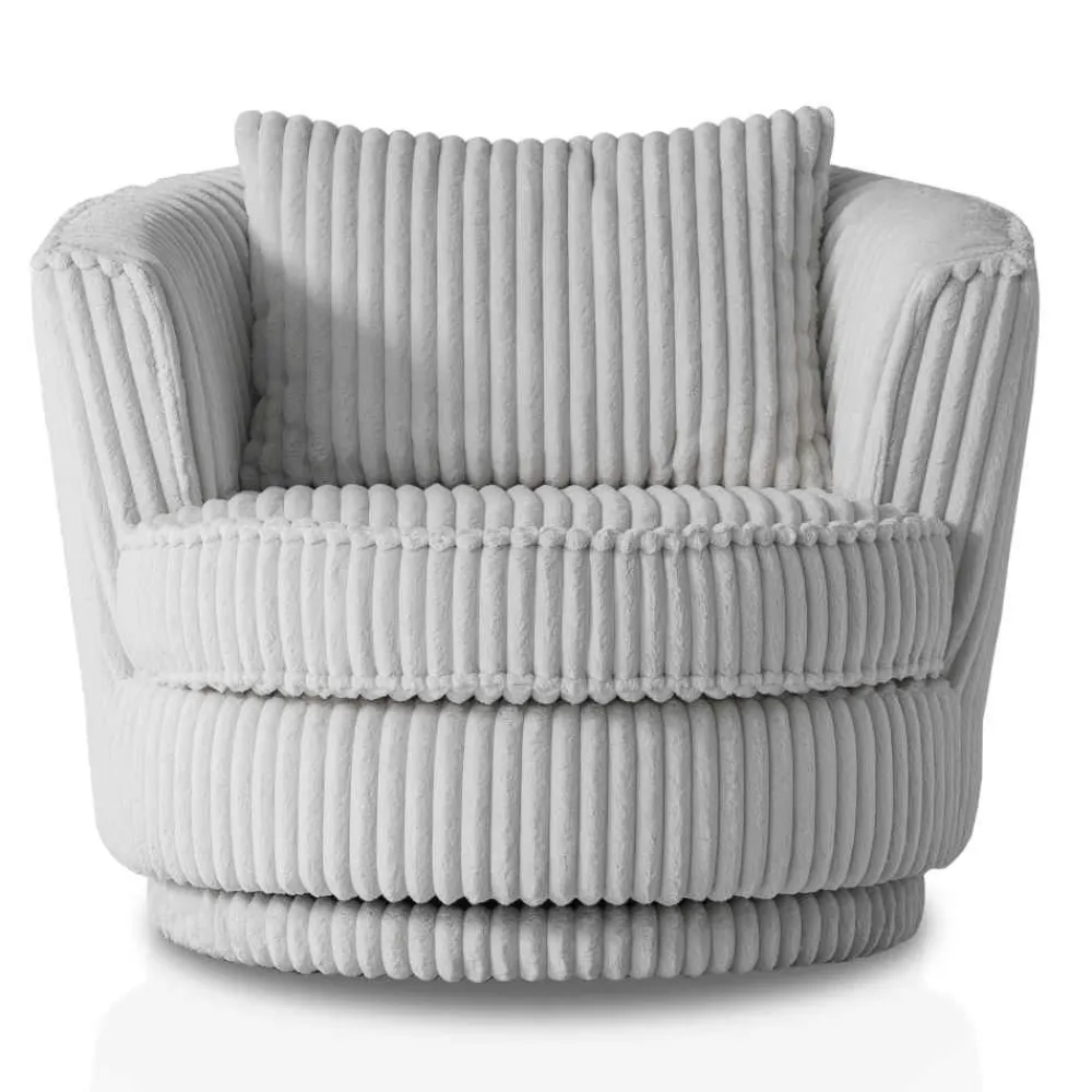 Wohnen Retro Möbel|Sessel*Drehbarer Wohnzimmersessel in Hellgrau - Iliana