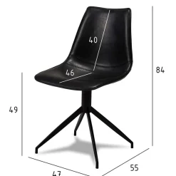 Wohnen Bürostühle*Drehbares Küchenstuhl-Set in Schwarz - Pravoria (2er Set)