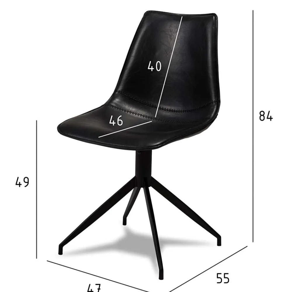 Wohnen Bürostühle*Drehbares Küchenstuhl-Set in Schwarz - Pravoria (2er Set)