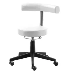 Wohnen Drehhocker mit Lehne in Weiß & Schwarz - Diamony