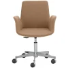 Wohnen Drehstuhl mit Armlehnen in Hellbraun Microfaser - Croco
